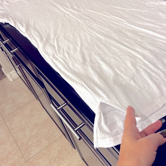 JAMES PERSE Standard Cotton white rolled sleeve Tshirt Dress, lined, size L - Picture 10 of 15